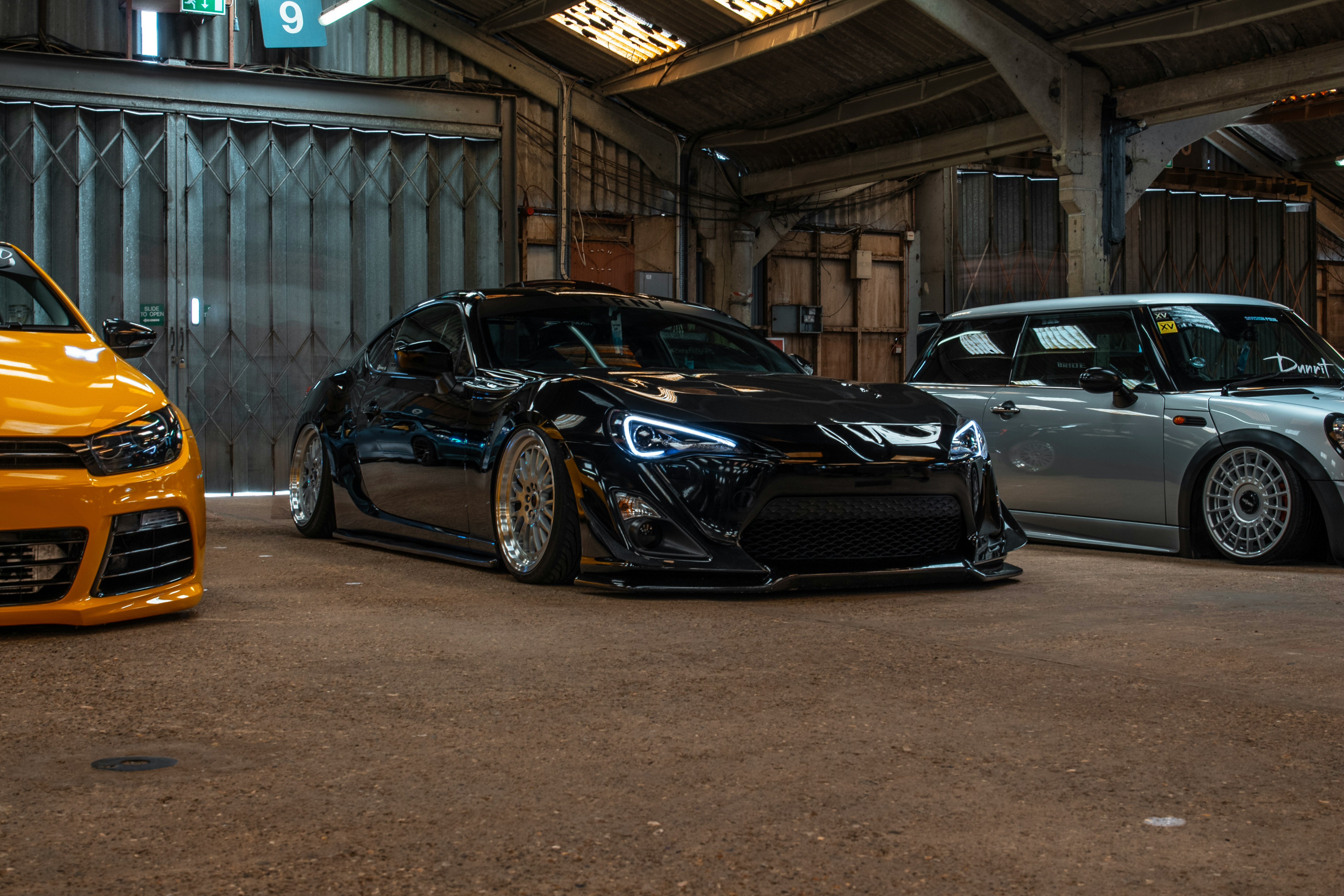 A black modified Toyota 86.